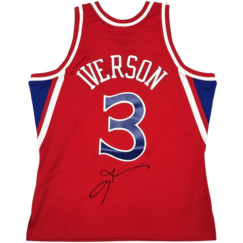 76ERS ALLEN IVERSON AUTOGRAPHED MITCHELL & NESS 1996-97 JERSEY L BECKETT 245737