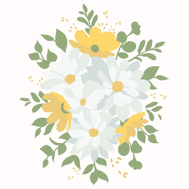 Daisy Layers Bouquet – Set Of 6 – A2 4.25×5.5 Coordinating Stencils