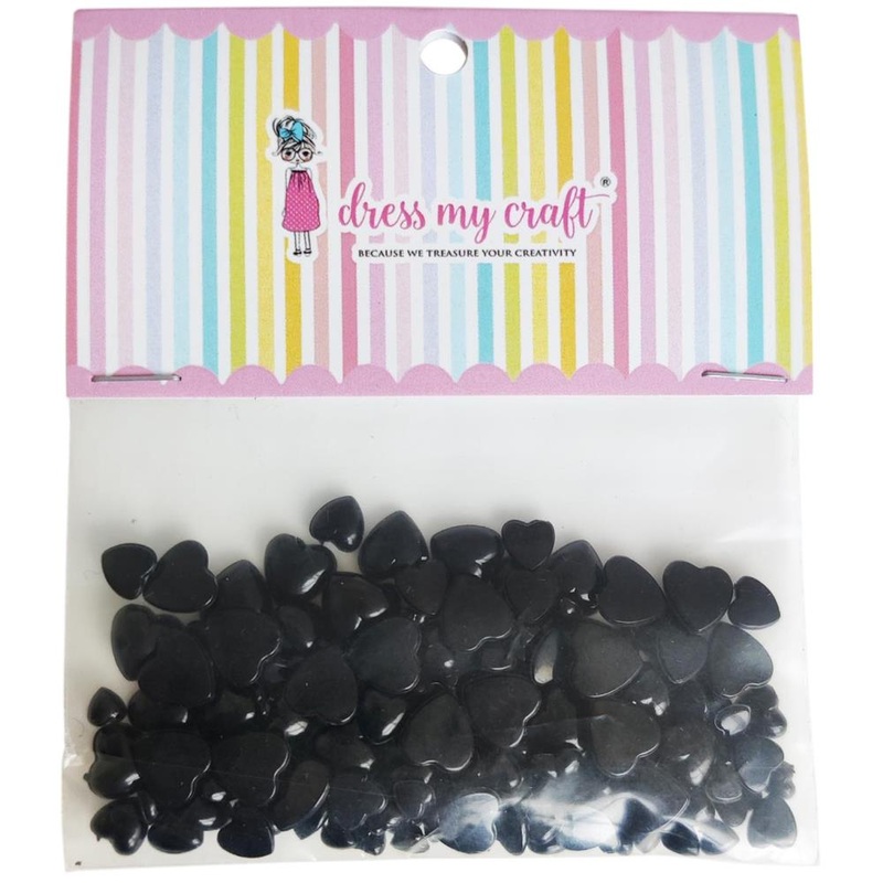 Dress My Craft Water Droplet Embellishments 8g Black Heart – Assorted Sizes