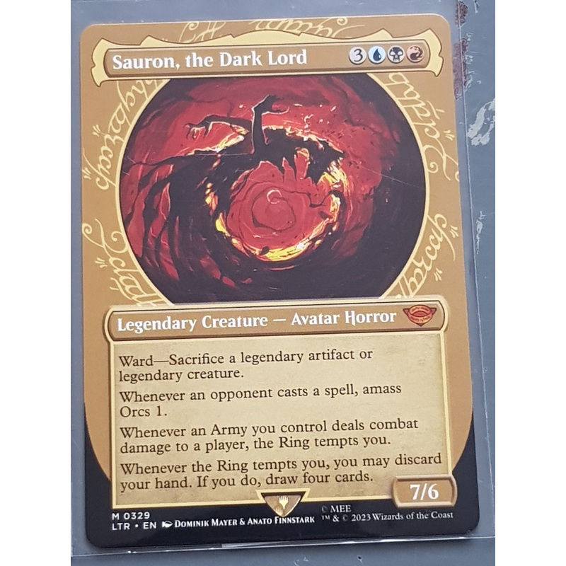 Magic the Gathering Lord of the Rings Sauron, the Dark Lord LTR #329 Showcase Trading Card