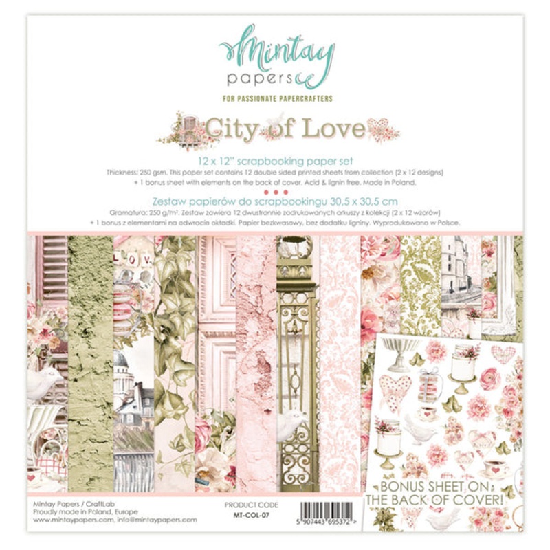 Mintay Papers 12 X 12 PAPER SET – CITY OF LOVE