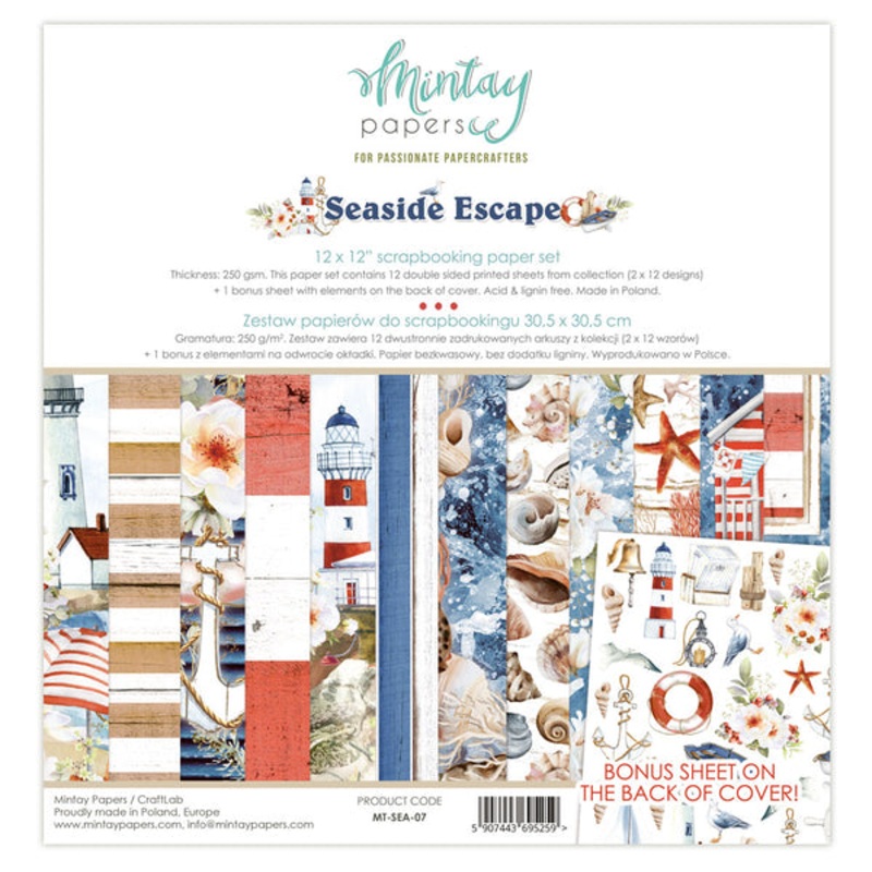 Mintay Papers 12 X 12 PAPER SET – SEASIDE ESCAPE