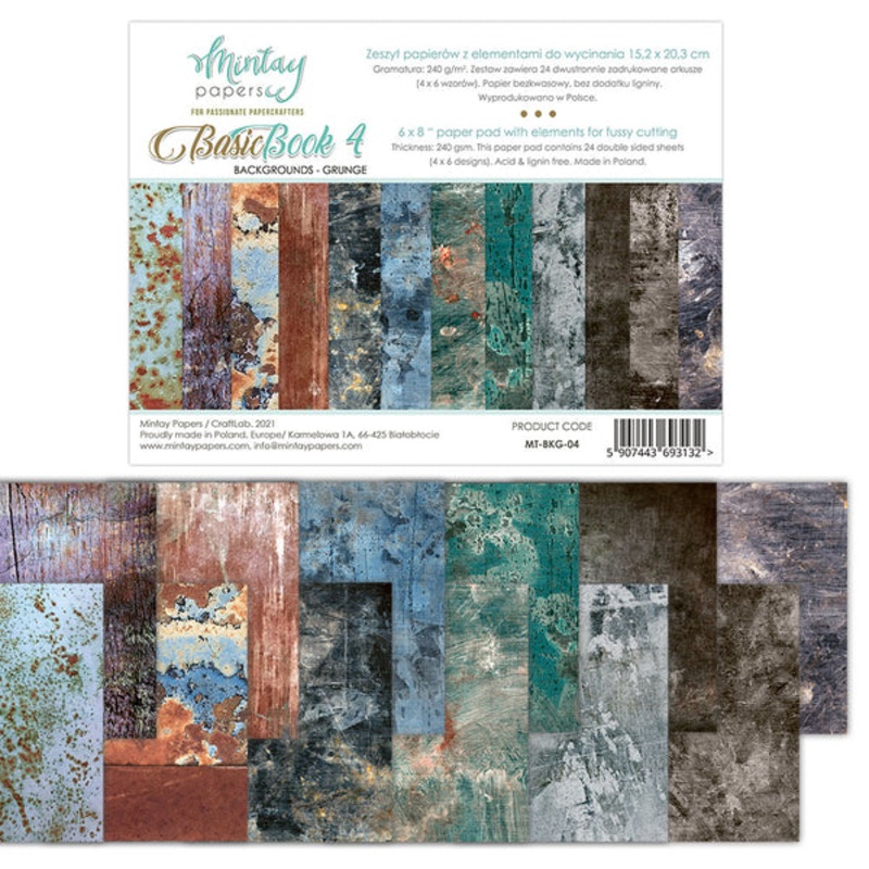 Mintay Papers 6 X 8 BASIC BOOK – BACKGROUNDS – GRUNGE
