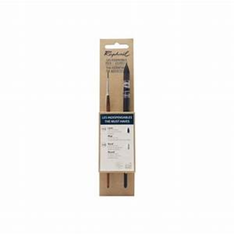 Raphael Essentials Acrylic & Watercolor Brush Sets, Watercolor, 2-Brush Set