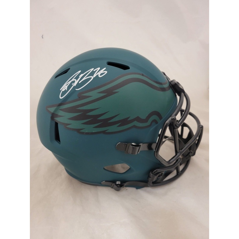 SAQUON BARKLEY SIGNED PHILADELPHIA EAGLES F/S RAVE SPEED REP HELMET BECKETT QR