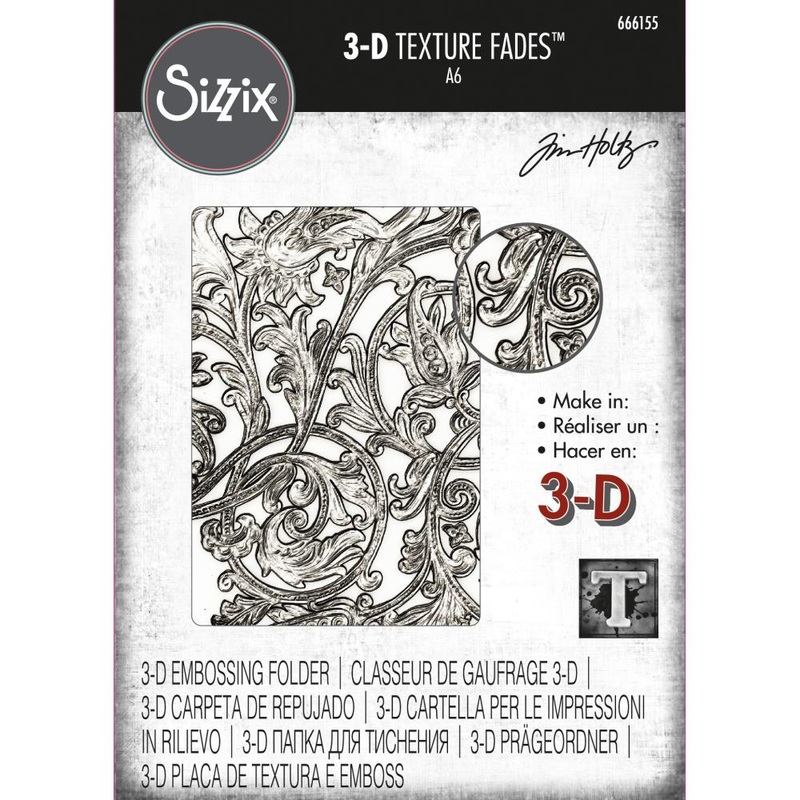 Sizzix 3D Texture Fades Embossing Folder By Tim Holtz Entangled
