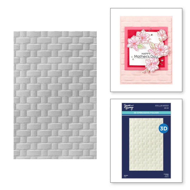 Spellbinders – Woven 3D Embossing Folder from the Spring Sampler Collection by Simon Hurley