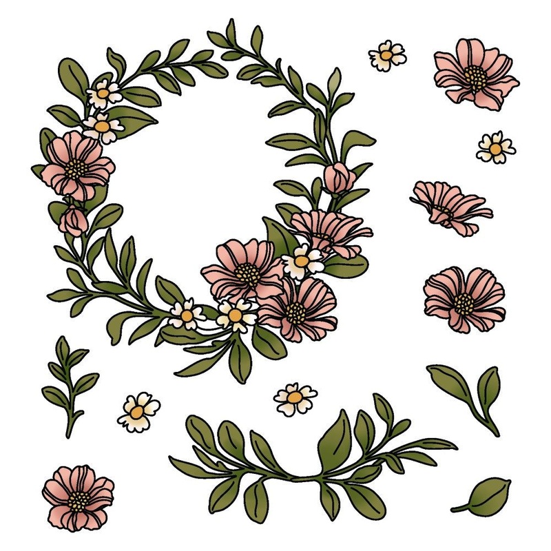 Spring Wreath – 5×6 Stamp Set – Retiring