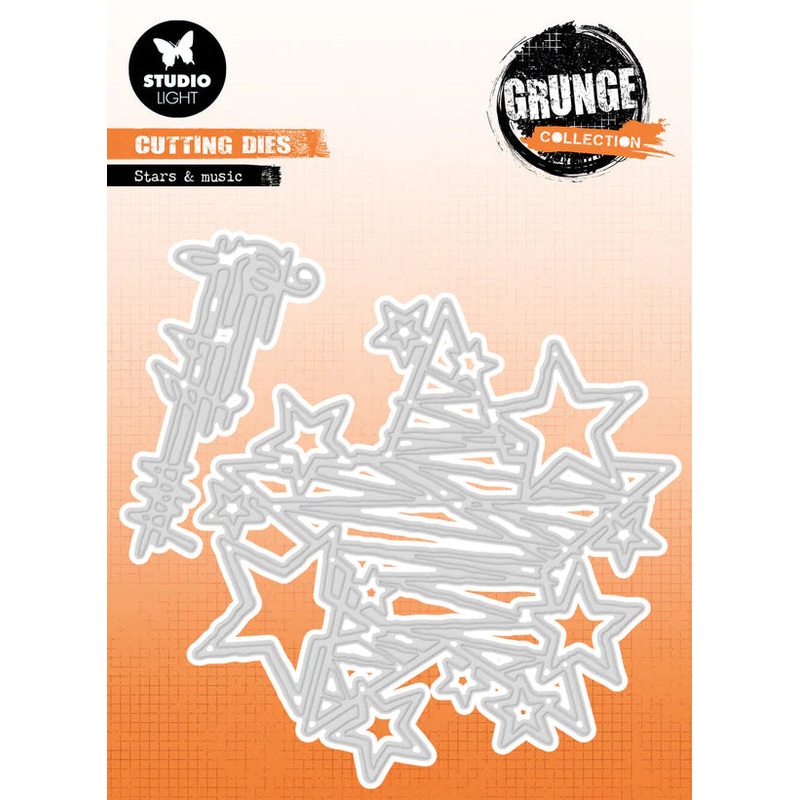 Studio Light Cutting Die Stars & Music Grunge Collection 135x135x1mm 2 PC nr.435