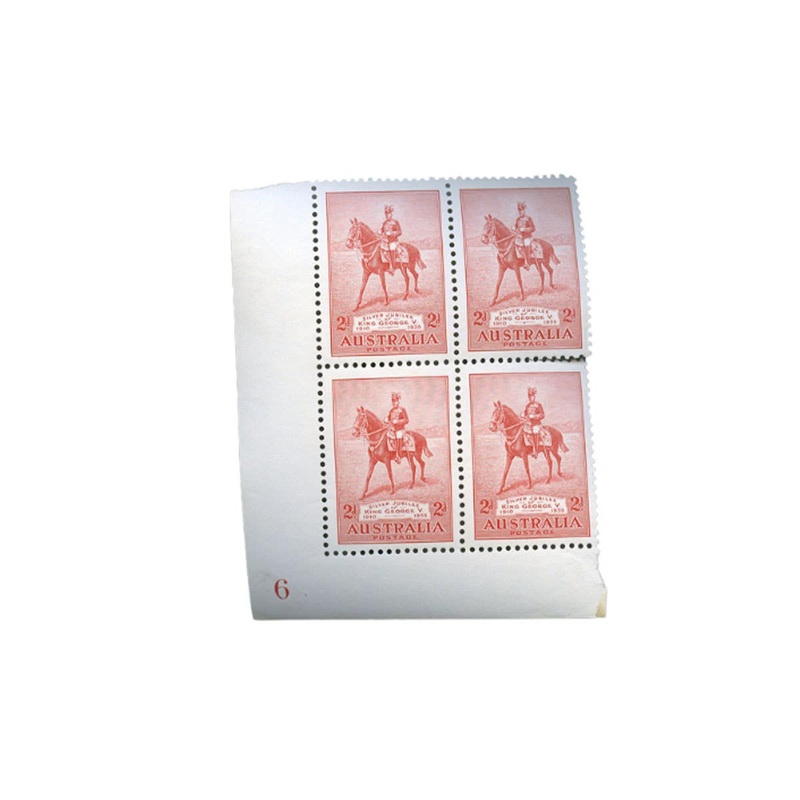 1935 2d Jubilee Plate Number Block of Four Mint Unhinged