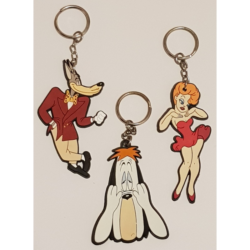 1996 Droopy Dog, Wolf and Red Vintage Demons and Merveilles Vinyl Keychain Set