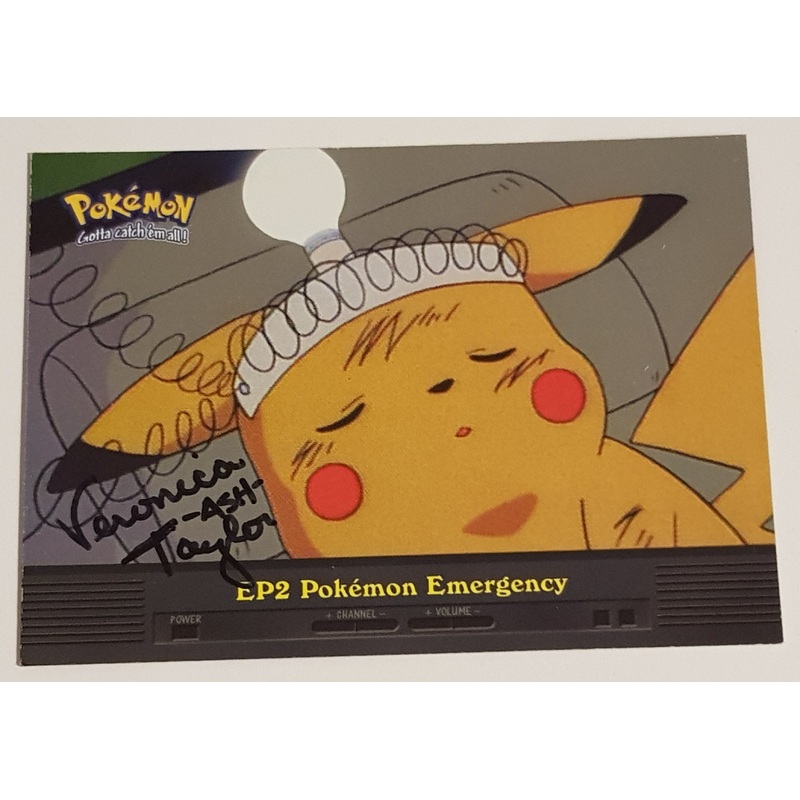 2000 Topps Pokemon TV Animation Series 2 Episode Card Pokemon Emergency #EP2 Foil Insert Card (Signed by Veronica Taylor)