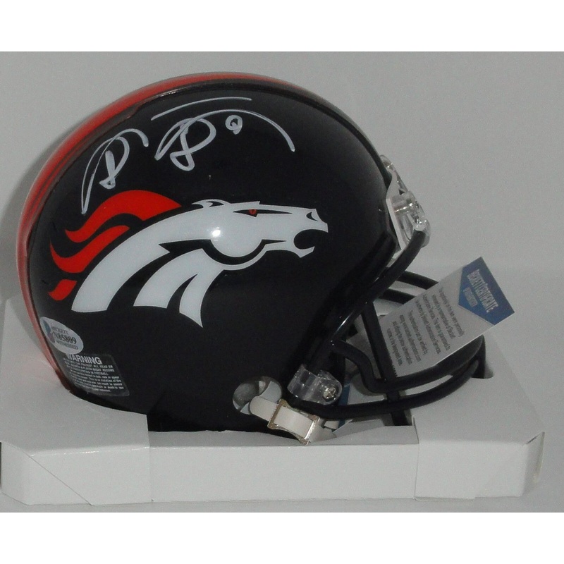 Denver Broncos SHANNON SHARPE Signed Riddell Mini Helmet AUTO – HOF – Beckett