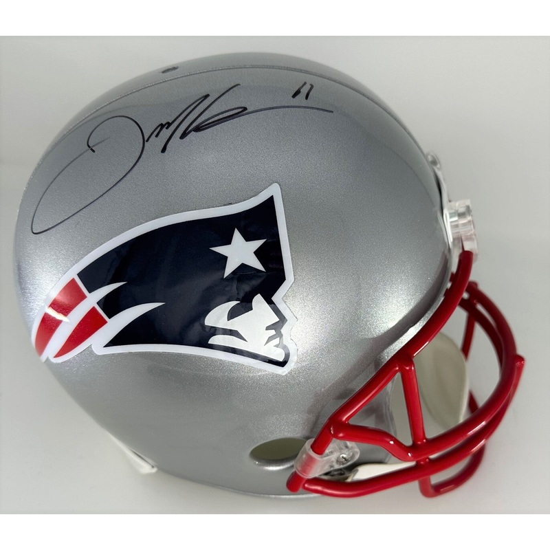 Patriots JULIAN EDELMAN Signed Riddell Full Size VSR4 Replica Helmet AUTO – JSA