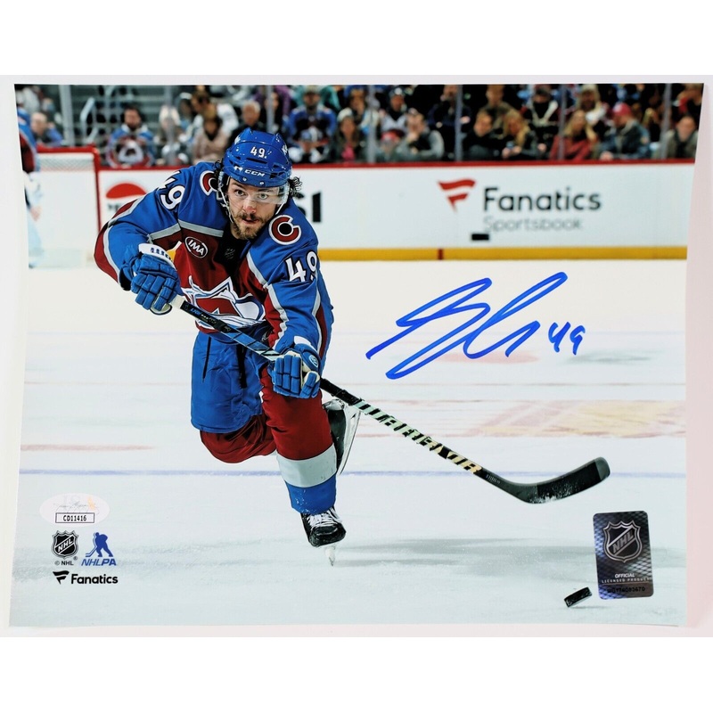 Samuel Girard Autographed Action 8×10 Photo Burgundy Uniform JSA COA