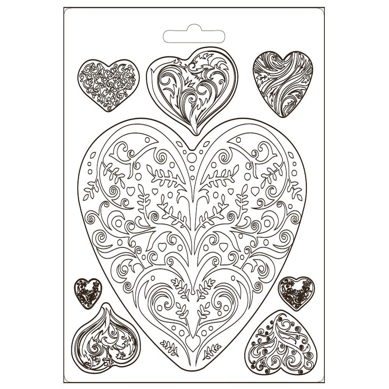 Stamperia Soft Mould A5 You And Me Hearts