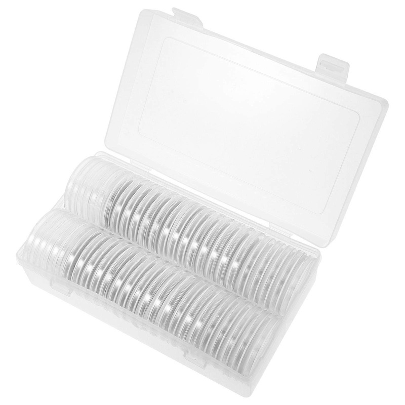 Transparent Coin Storage Box for Collectors  Compact Plastic Holder for Coin Collection and Display  Portable Organizer