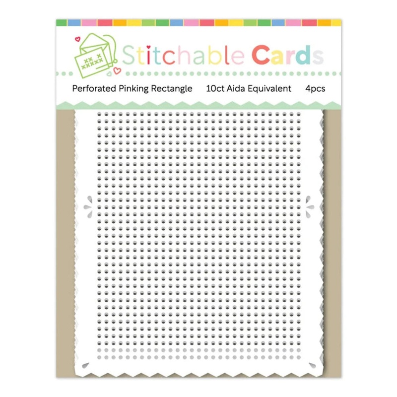 Waffle Flower Stitchable Cards – Perforated Pinking Rectangle