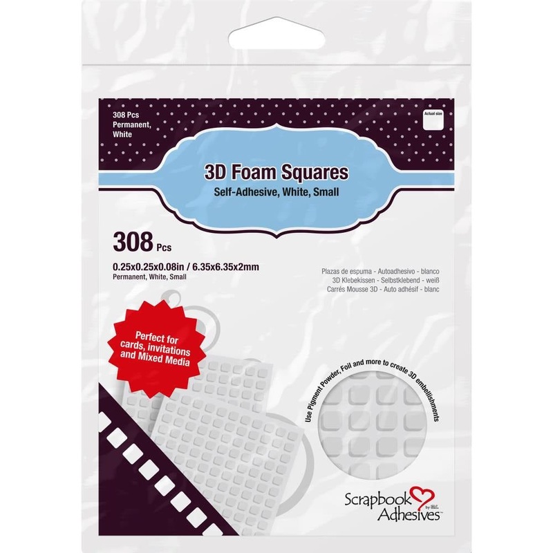 White 3D Self-Adhesive Foam Squares .25 – 308/Pkg