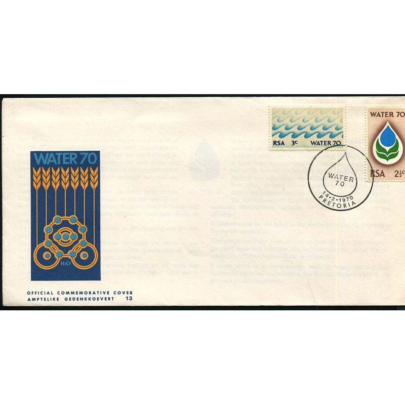 1970 WATER FDC – MISSING AIRMAIL TAG