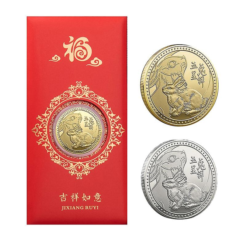 2023 China Zodiac Rabbit Year Gold Coins Rabbit Commemorative Coins Red Envelope