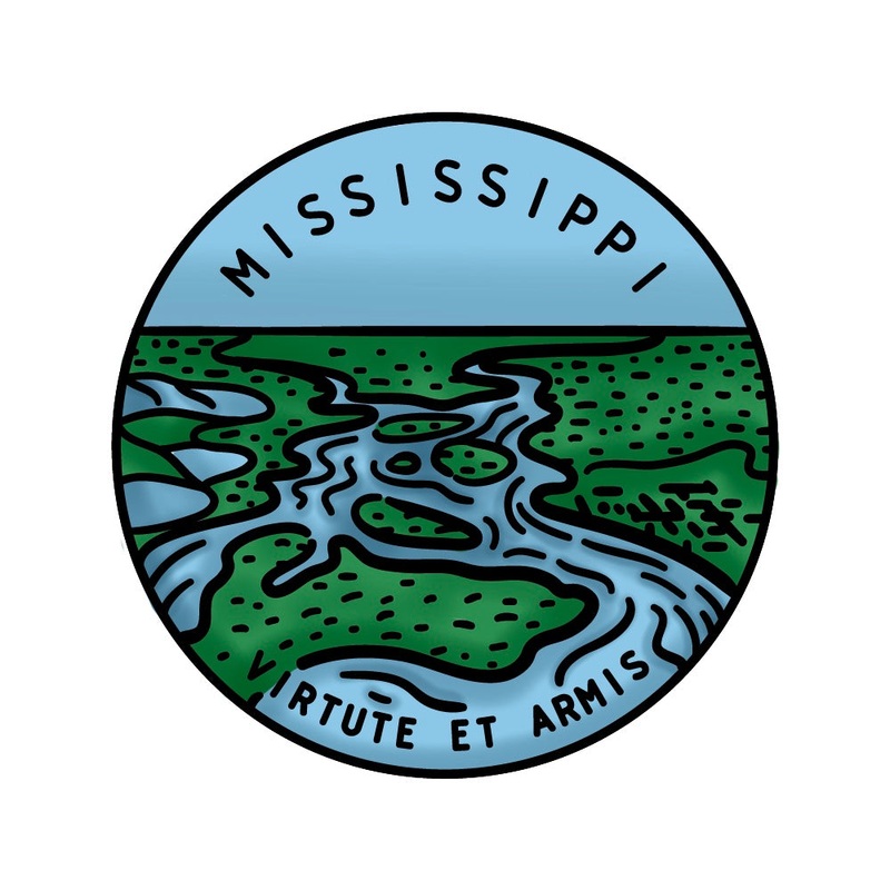 50 States Circles – 2×2 Stamp Set – Mississippi