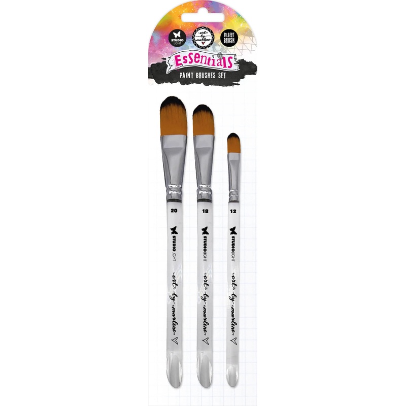 Art By Marlene Soft Nylon Brushes 3/Pkg Cat Tongue: 3/4, 1/2, 3/8