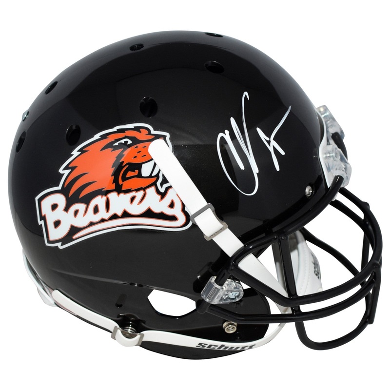 CHAD JOHNSON SIGNED OREGON STATE BEAVERS BLACK FULL SIZE HELMET JSA