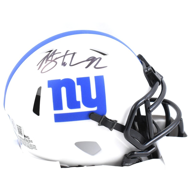Michael Strahan Signed Giants Lunar Speed Mini Helmet Beckett W Hologram *Black
