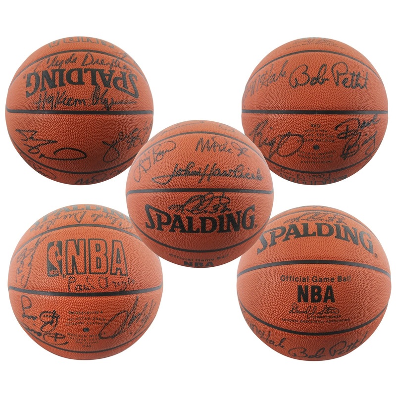 NBA 50 (13) Havelicek, Johnson, Bird, O’Neal Signed NBA Basketball BAS #AE13451