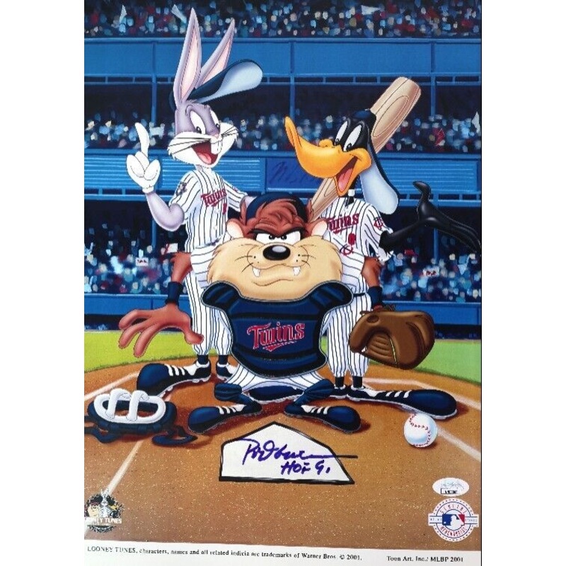 Rod Carew Autographed/Inscribed HOF ’91 12W X 17H Looney Tunes Print JSA COA