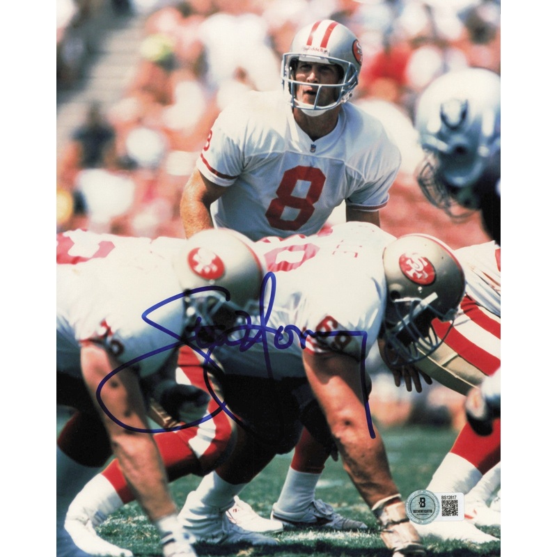 Steve Young Autographed 8×10 Photo San Francisco 49ers Beckett BAS QR #BS12817