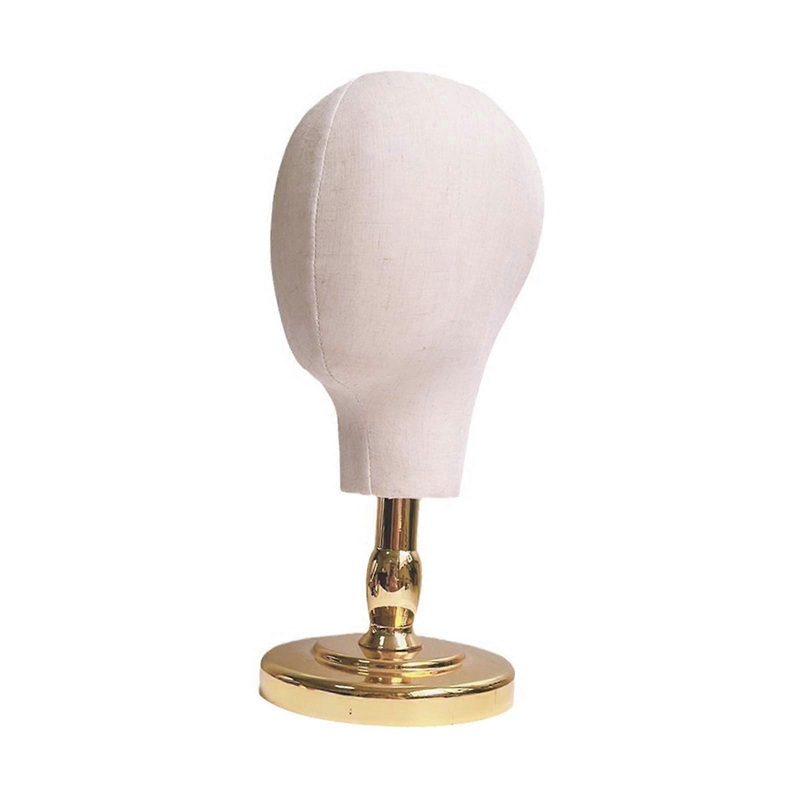 Wig Head Wig Hat Display Stand Holder for Home Salon Styling Drying Headwear Gold Bottom