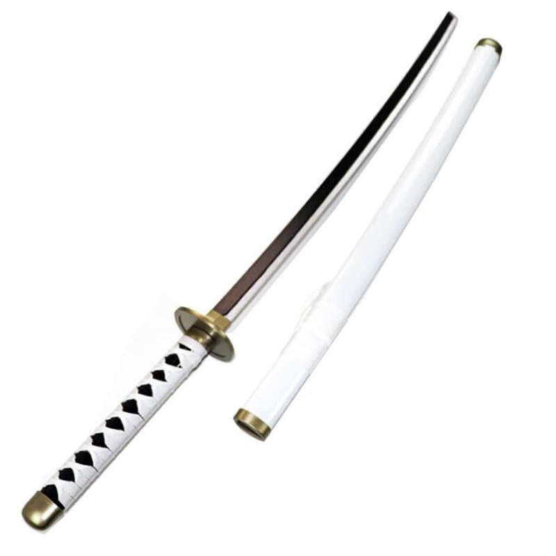 Wooden Sword, Katana Sword, Weapon Props, Anime Ninja Sword, Toy for Anime Fans, Anime Samurai Ninja Sword with Sheath/White