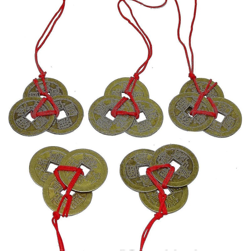 2024 Feng Shui Coins, 24mm Chinese Feng Shui Coins 10 Sets Chinese I Ching Ancient Coins Bronze Coins Lu Cun Health Success Wealth Avoiding Evil Emper