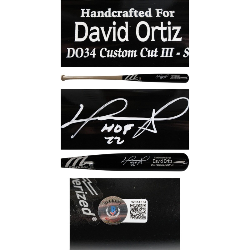 David Ortiz Autographed Boston Red Sox Marucci Game Model Bat HOF Beckett 50159