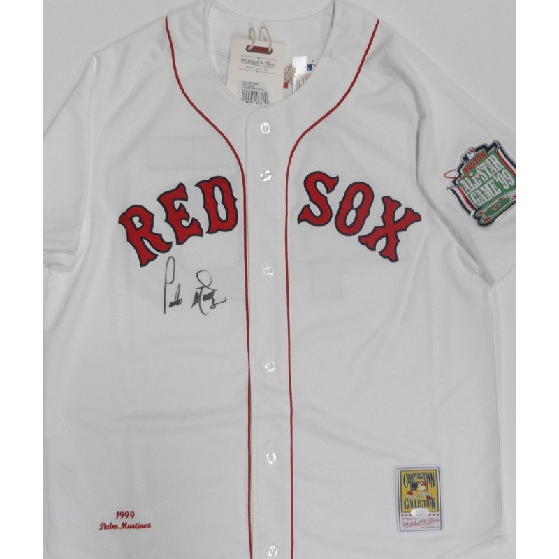 Red Sox HOF’er PEDRO MARTINEZ Signed Official Mitchell & Ness Jersey AUTO JSA