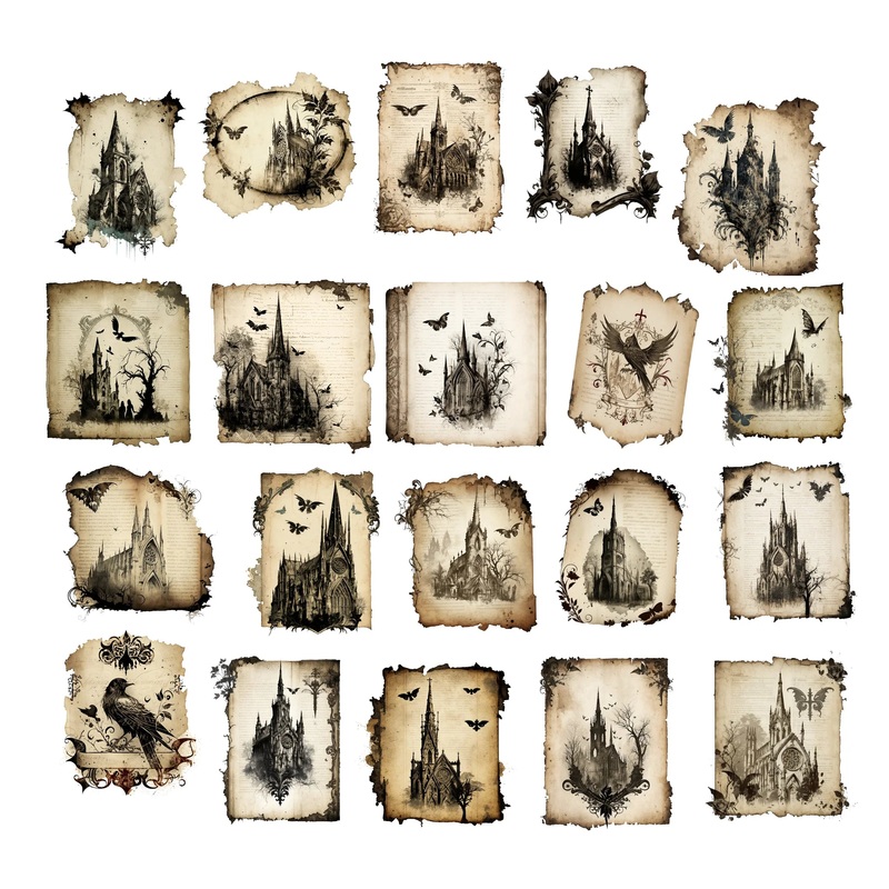 Simply Stated – Dark Book Pages Ephemera Pack