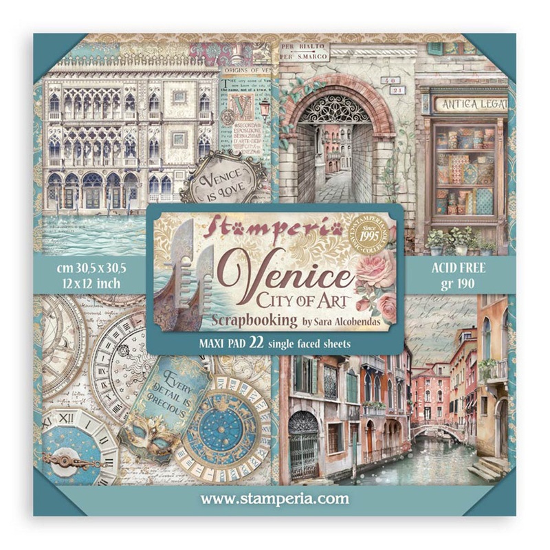 Stamperia Venice City of Art 12×12 Inch Paper Pack Maxi (Single Face)