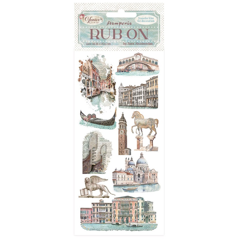 Stamperia Venice City of Art Rub-On 4×8,5 Inch Monuments