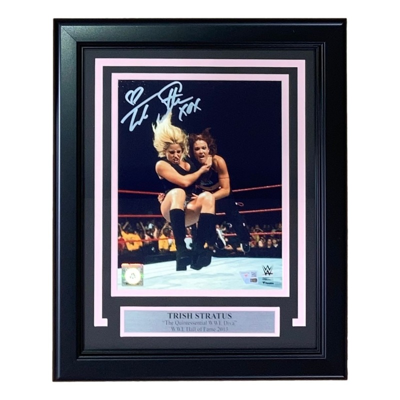 Trish Stratus Signed Framed 8×10 WWE Photo vs Lita Fanatics