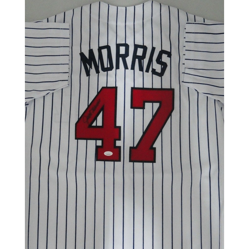 Twins JACK MORRIS Signed Custom Replica Minnesota Pinstripe Jersey AUTO – JSA