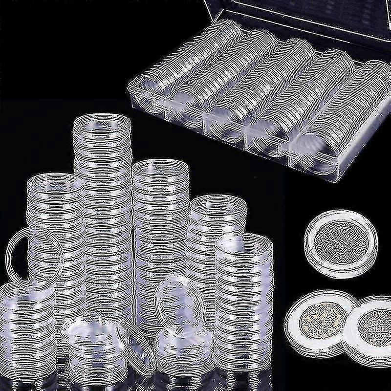 100pcs Plastic Coin Capsules Coin Collection With Storage Box For Coin Collection YVL