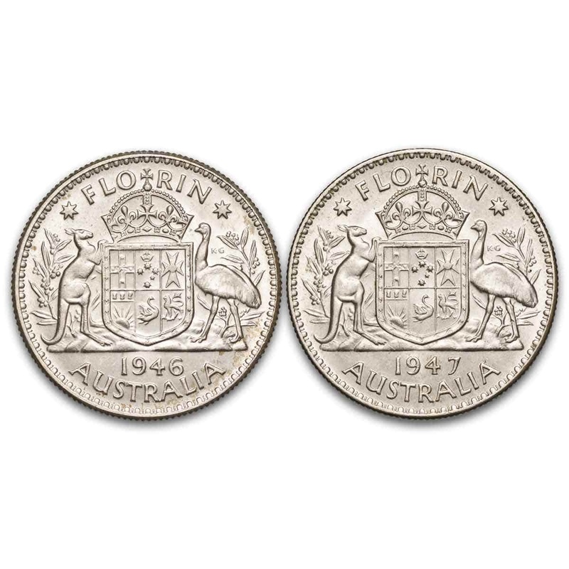 1946 & 1947 Florin Pair Uncirculated