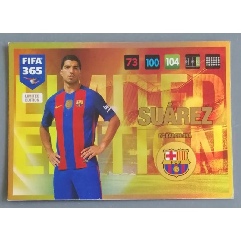 2016-2017 Panini Adrenalyn FIFA 365 Luis Suarez XXL Limited Edition Trading Card