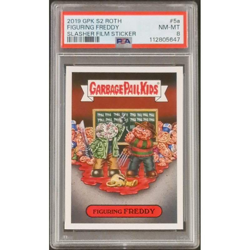 2019 Topps Garbage Pail Kids Revenge of Oh, the Horror-ible Slasher Film Figuring Freddy #5a PSA Near Mint/Mint 8 Trading Card