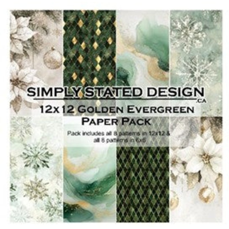 Simply Stated – Golden Evergreen 12×12 Paper Pack