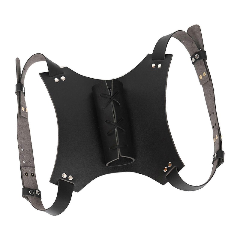 Sword Back Double Scabbard Renaissance Dual Sword Shoulder Viking Black