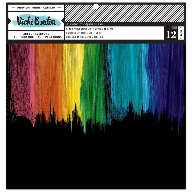 Vicki Boutin Mixed Media Foundations Paper 12X12 12/Pkg Black, 140lb
