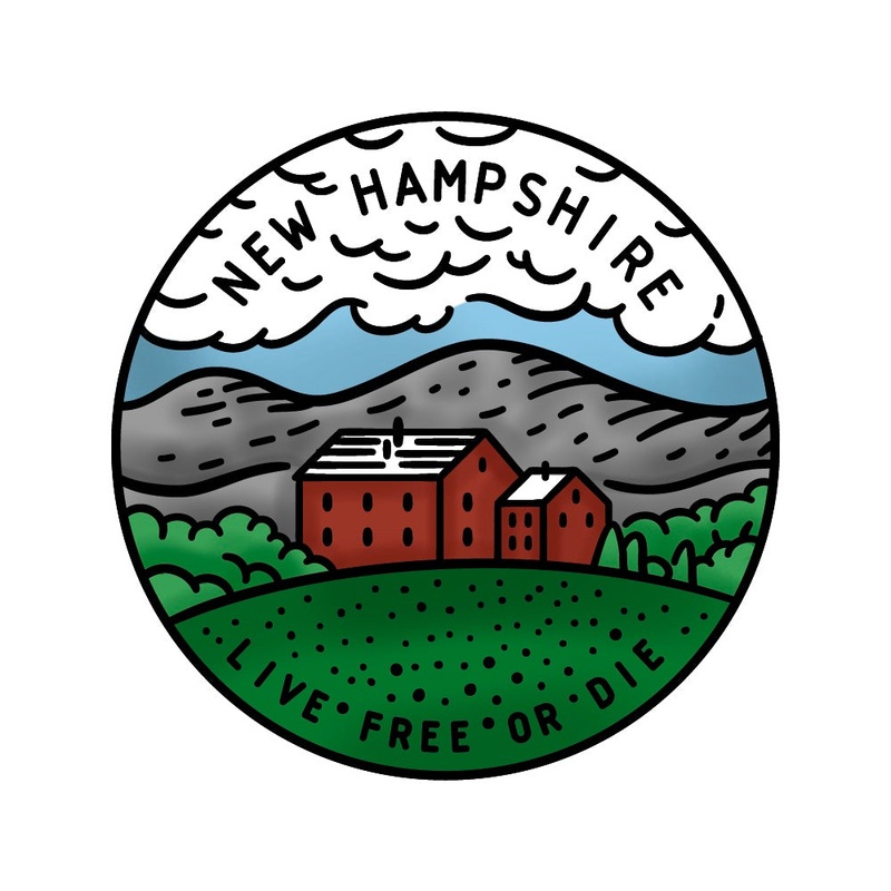 50 States Circles – 2×2 Stamp Set – New Hampshire